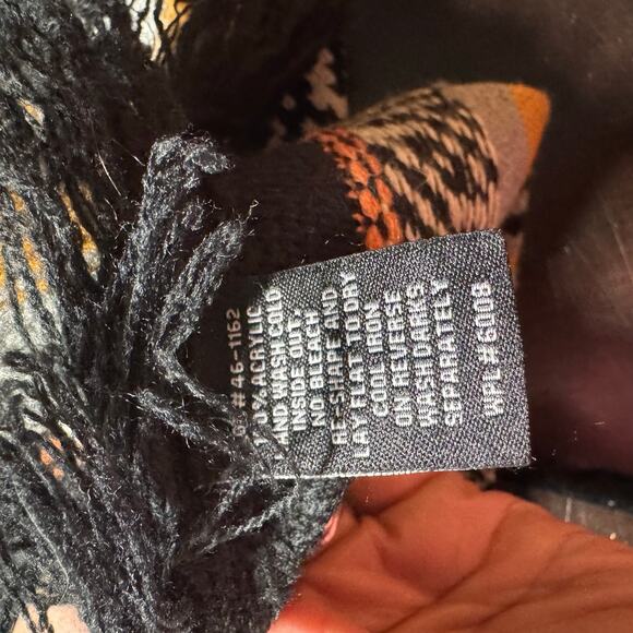 Rock Roll Denim Fringed Western Style Tie Back Shawl - Knitted Shawl - Medium - Picture 7 of 7